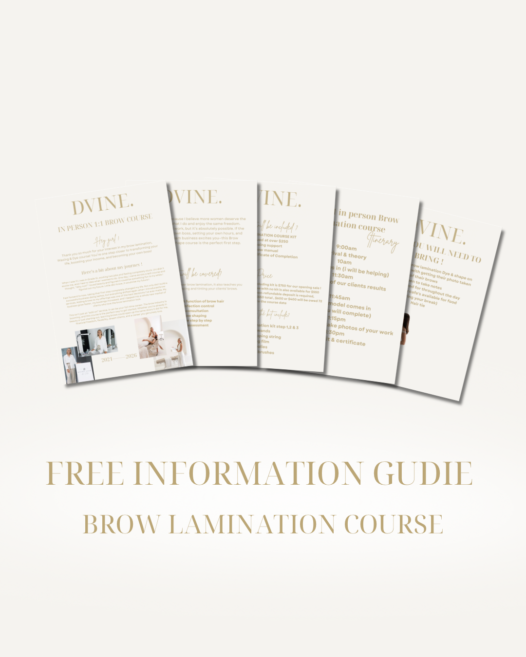 FREE INFORMATION GUIDE BROW LAMINATION COURSE